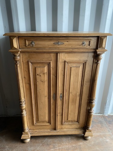 Antique pine cupboard with - cupboard,