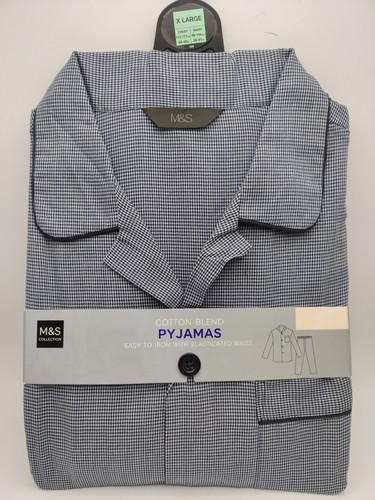 Navy houndstooth pyjamas - navy,