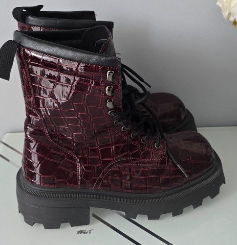 Topshop burgundy croc effect - croc,