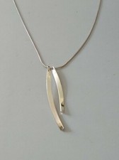 M&S Silver Twisted Bars Drop Pendant Necklace. Silver-plated. Boxed Gift Idea