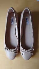 Dune Hollies blush leather block heel ballerina shoes pumps, size 8/41 Worn Once