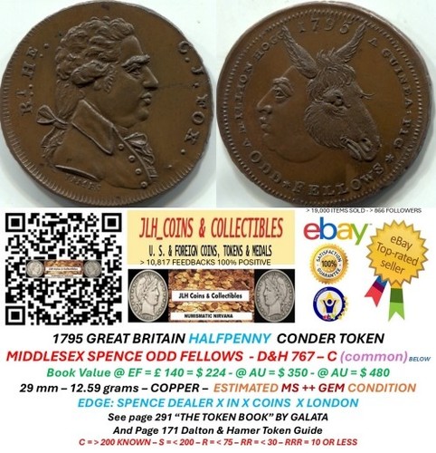 1795 penny conder token - penny,
