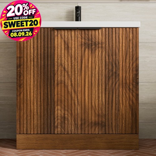 Fluted 800mm bathroom vanity - fluted,