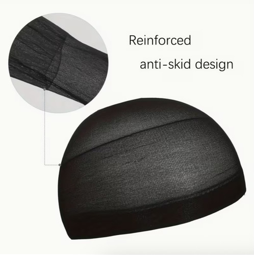 4pcs black wig - 4pcs, caps