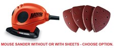 Black & Decker Electric Mouse Palm Detail Sander Corner Sander BEW230 Or Sheets