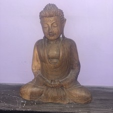 Wooden buddha solid13inch - buddha,