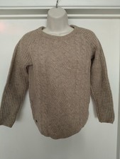 Ladies Oatmeal Colour Knitted Jumper By Toggi Size 8 G C 100% Lambswool