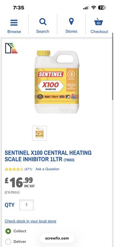 Sentinel x100 central heating - sentinel,
