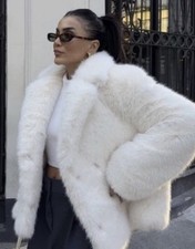 ZARA Woman White Faux Fur