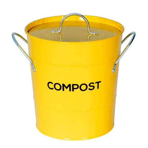 Yellow compost caddy - compost,