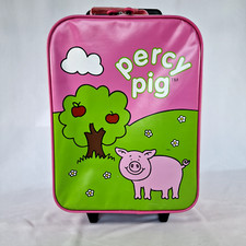 Percy Pig Children's Suitcase, Pink, Small with Wheels and Telescopic Handle