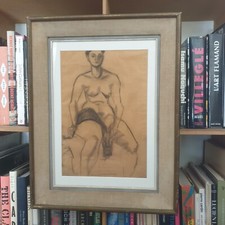A charcoal figure drawing