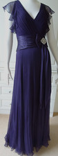 JOVANI AUBERGINE/DAMSON SILK CHIFFON DRESS LABEL SIZE 8 UK 10 ?