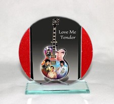 Elvis Presley, Love Me Tender, Cut Glass Round Plaque Collectors Limited Edition