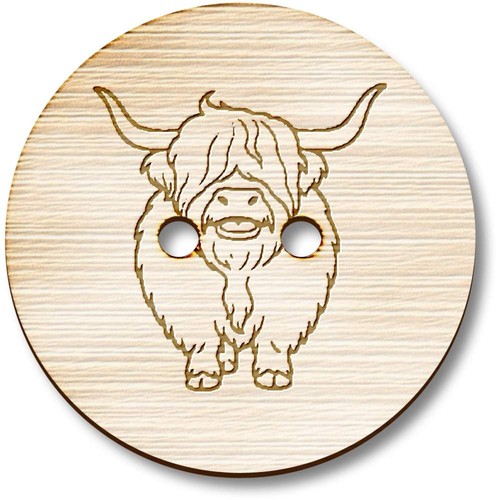 Highland cow standing wooden - 'highland, standing'