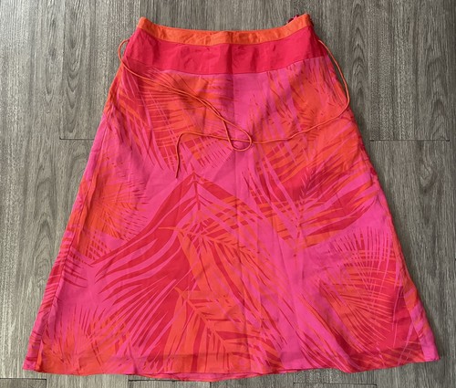 Monsoon silk skirt pink red - skirt, pink/red