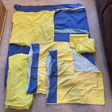 Designers Guild Blue/Lime King Size Duvet Cover, Flat Sheet & 4 Pillowcases