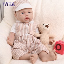 IVITA 17"Cute Baby Boy Full Body Silicone Doll Lifelike Reborn Baby Xmas Gifts