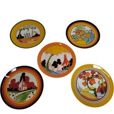 Clarice Cliff 5-Set Plate Set