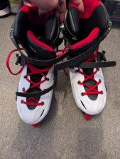 Oxelo mens inline skates size 11, white and red, new +bag +protection +helmet