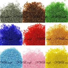 50g Glass Seed Beads Silver