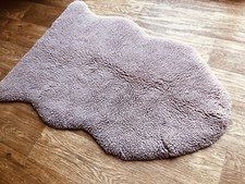flux rabbit fur /sheep skin rug powder pink colour rug 23" by 34"