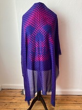 Alexander McQueen Modal/Silk Blue/Pink Polka Dot Skull  Scarf Almost Square Used