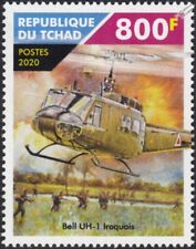 VIETNAM WAR Bell UH-1 HUEY Iroquois Helicopter Aircraft Stamp (2020 Chad)