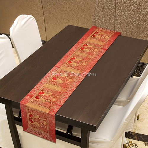 Indian brocade table runner - brocade,