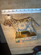 Vintage Tin Litho Mechanical Mooing Cow