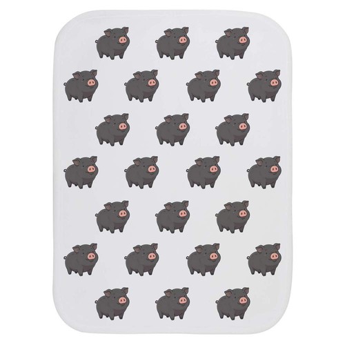 Black pig baby burp - 'black, cloth