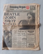 John Lennon Shooting - Daily Star & Evening Argos