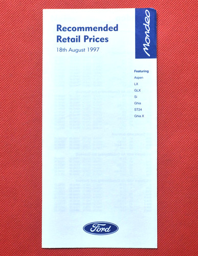 1997 aug ford mondeo price - aug,