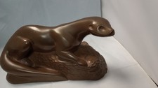 Cold cast Bronze Art Deco Otter Sculpture by Richard FIsher