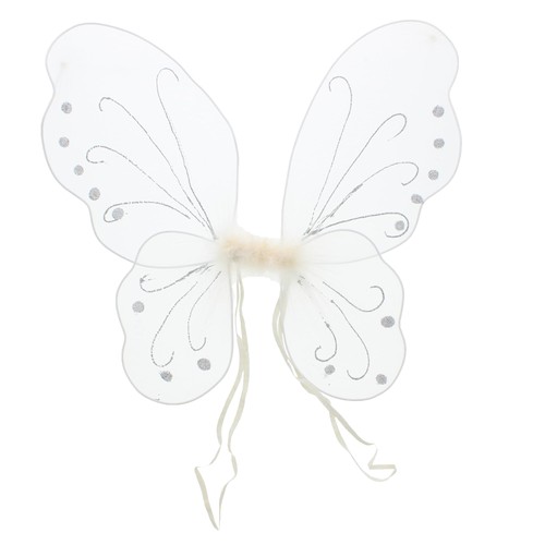 White glitter butterfly wings - glitter,
