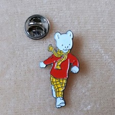 Rupert the Bear Dolphin Pin Badge Collectible Enamel 1990's Vintage