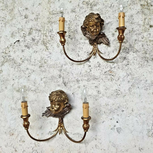 Antique french cherub - cherub, wall