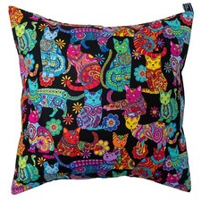 Cat Mandala Cushion Cover Decorative Trendy Case fits 18" x 18" Floral Paisley