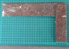 Vintage Wood and Brass Set Square 28cm Carpenter Tool