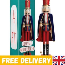 XXL 120cm Handmade Nutcracker Soldier King -  Wooden Christmas Decoration