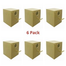 6 x PLASTIC FINCH NEST BOX WITH HOOKS Front & Back For Cage Exotic Finches