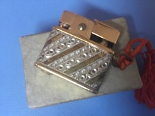 Prince Midget Ladies Lighter with original tassel and box. Gold Pattern