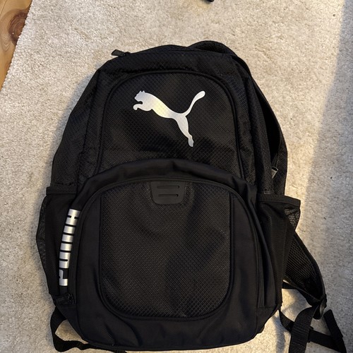 Puma black backpack silver - silver, cat