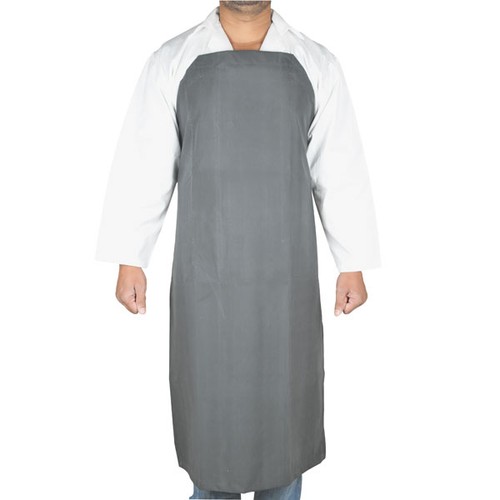 Eisco black rubber bib apron - rubber,