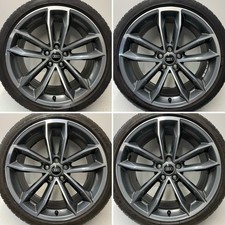 Genuine Audi A5 S5 19” S-Line Double Spoke Alloy Wheels & Tyres 6mm Grey & DCut