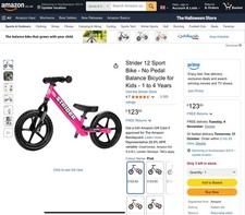 Strider 12 Sport Bike Orange Excellent Condition for Ages 1 To 4 Years