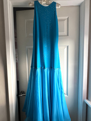 Blue sleeveless ballroom - blue,