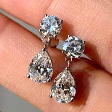 4.00 Ct Pear Cut Diamond Drop