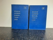 Stones Justices Manual 1968 100th Edition Vol 1 & 2