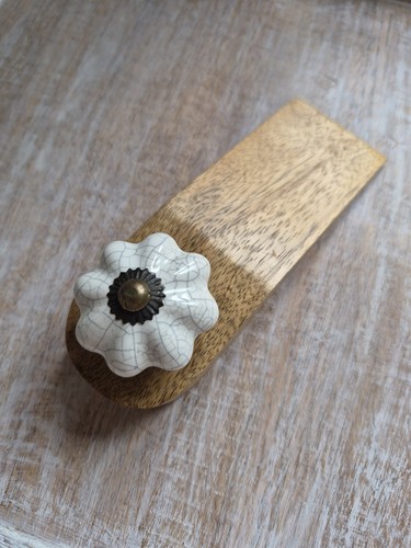 Wooden ceramic door stopper - wooden,